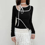 IFOMT 2024 Fashion Woman tops y2k style Asymmetrical Folds Spliced Halter Neck Top