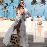 Ifomt Elegant Women Tunic Summer Fashion Long Beach Dress Sexy Patchwork Short Sleeve Front Open White Robe Dress Pareos Q561