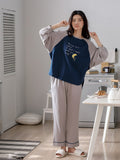 Autumn Fashion Pajama Set For Women 100% Cotton PJS Atoff Home Satin Avocado Sleepwear Spring Warm Silk Kawaii Nightwear