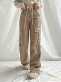 Ifomt Y2k High Waist Baggy Jeans Vintage Khaki Loose Streetwear Casual Cargo Pants Women Oversized Streetwear Straight Trousers
