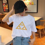 Beautiful Geometry Printed T Shirt Women 90s Graphic T-shirt Harajuku Tops Tee Cute Short Sleeve Oversized Tshirt Female Tshirts