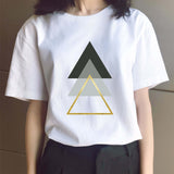 Beautiful Geometry Printed T Shirt Women 90s Graphic T-shirt Harajuku Tops Tee Cute Short Sleeve Oversized Tshirt Female Tshirts