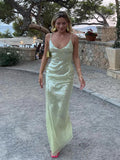 IFOMT  Glitter Backless Dress Women Fashion Spaghetti Strap Sequins Long Dress High Slit Elegant Luxury Evening Club Prom Cocktail Clot