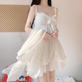 Ifomt Female Sexy Lingerie New Princess Style Spring And Summer Home Service Lace Pure White Sexy Small Suspender Nightdress
