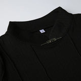 IFOMT 2024 Fashion Woman tops y2k style Vintage Black Irregular Hem Short Top