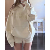 Ifomt Apricot Women Sweatshirt Vintage Letter Printing Long Sleeve Korean Fashion Casual Y2K Style Female Tops Fall 2023 Outfits
