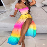 Ifomt 2023 Print Beach Dresses Boho Bohemian People Holiday Summer Long Loose Split Dress Women Party Hippie Vestidos Clothing