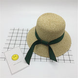 Ifomt Summer Holiday Women Casual Green Ribbon Straw Hat Sun Protection Hats Outdoor Travel Leisure Hat