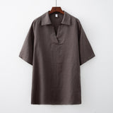 Ifomt 2023 Summer New Design Women Solid Short sleeve Linen Mini Shirt Dress