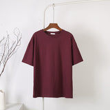 Ifomt Back to college 100% Cotton Soft Basic T Shirt Women Summer New Oversized Casual Solid Tee Female Loose Short Sleeve Simple Tops