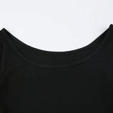 IFOMT 2024 Fashion Woman tops y2k style Black Skinny Off-Shoulder Tie-Up Top