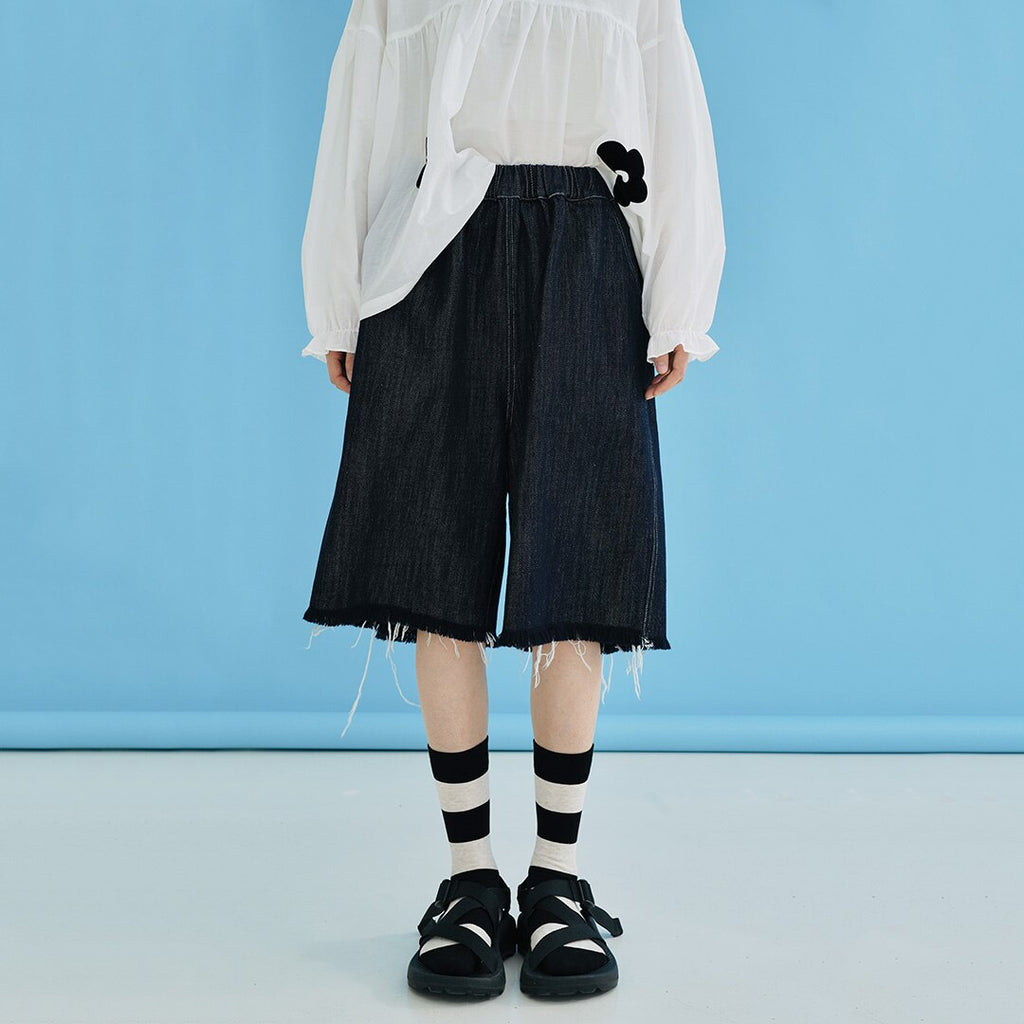 Ifomt original spring and summer do not fade washed denim shorts loose five-point harajuku pants women shorts