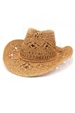 IFOMT 2024 New Woman HatSolid Hollow-out Woven Denim Straw Hat