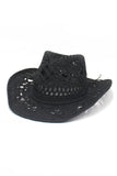 IFOMT 2024 New Woman HatSolid Hollow-out Woven Denim Straw Hat