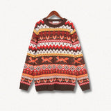 Ifomt Vintage Fox Embroidered Christmas Sweater