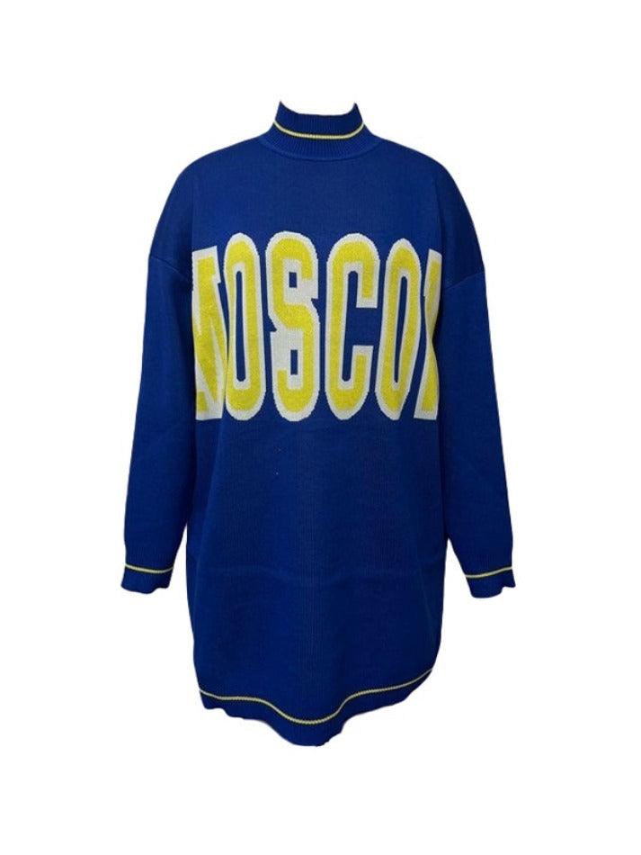 Ifomat American Style Contrast Color Letter Print Loose Sweater