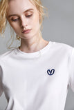 Ifomt White Heart Embroidery T-shirt