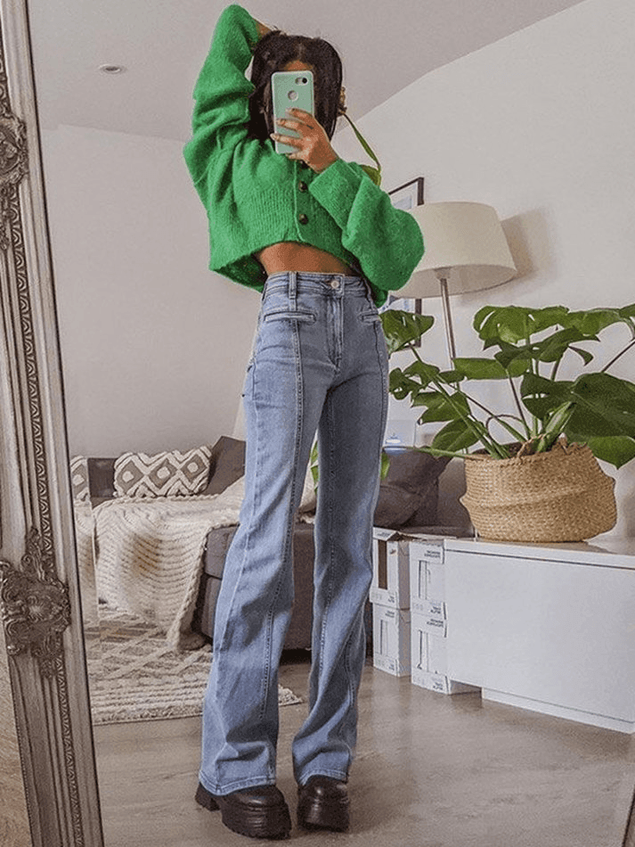 Ifomat Back Star Patchwork Jeans