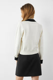 Ifomt Adelyn White Pocketed Knitted Cardigan Sweater