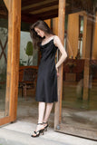 Ifomt - Midnight Black Midi Slip Dress