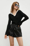 Ifomt Contrast Collar Black Sweater