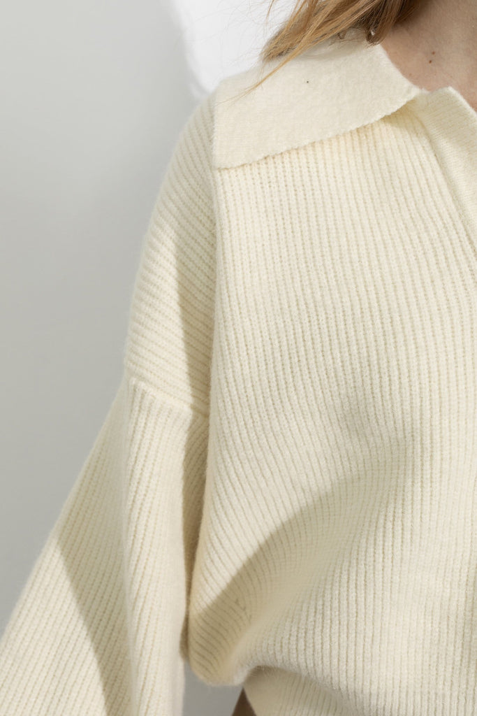 Ifomt Henrietta Ivory Collared Sweater