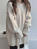 Ifomat Cable Knit Jumper Sweater