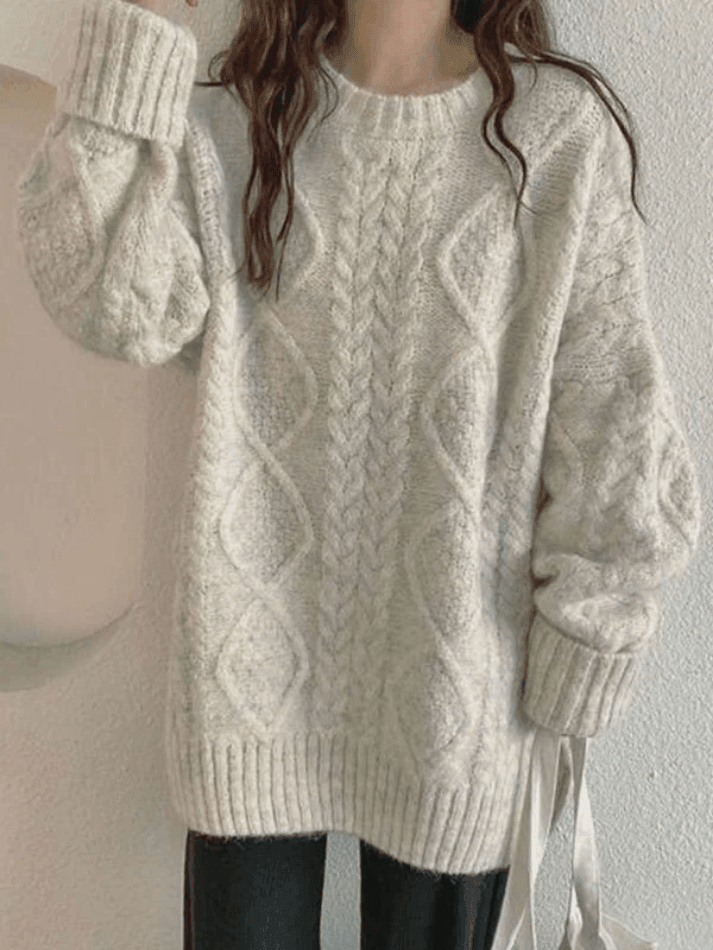 Ifomat Cable Knit Jumper Sweater
