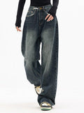 Ifomat Dark Wash Vintage Baggy Boyfriend Jeans