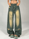 Ifomat Distressed Denim Contrast Jeans