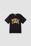 Ifomt Black Teddy Bear Embroidered T-Shirt