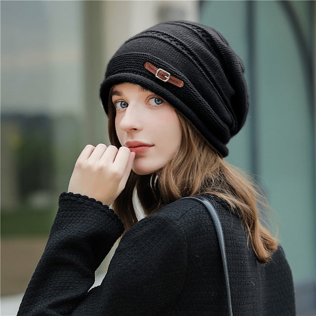 Winter Warm Hats For Women Casual Stacking Knitted Bonnet Caps Men Hats Solid Color Hip Hop Skullies Unisex Female Beanies