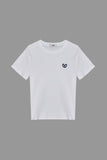 Ifomt White Heart Embroidery T-shirt