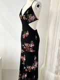 IFOMT 2024 New Fashion Elegant Vintage Rose Floral Backless Black Long Dress