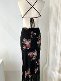 IFOMT 2024 New Fashion Elegant Vintage Rose Floral Backless Black Long Dress