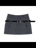 IFOMT 2024 New Fashion Elegant Grey Belt Safety Pants Wrap Short Skirt