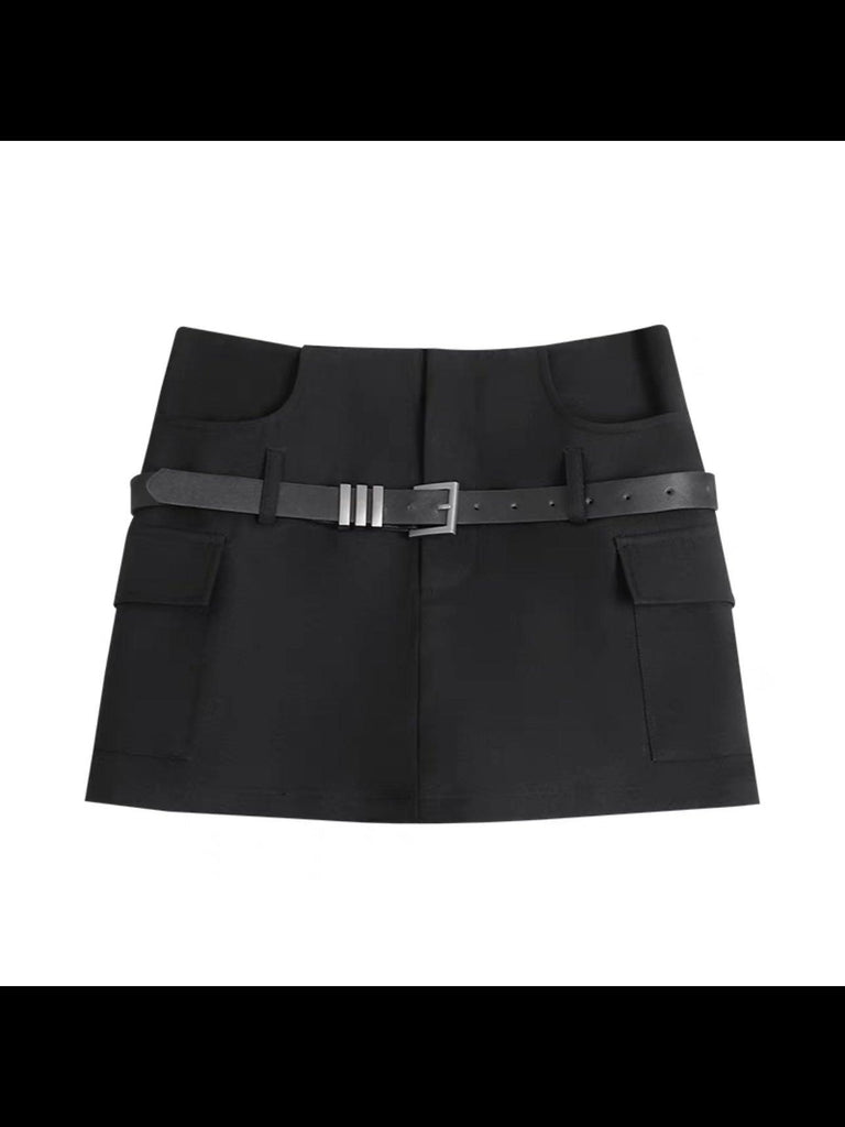 IFOMT 2024 New Fashion Elegant Grey Belt Safety Pants Wrap Short Skirt