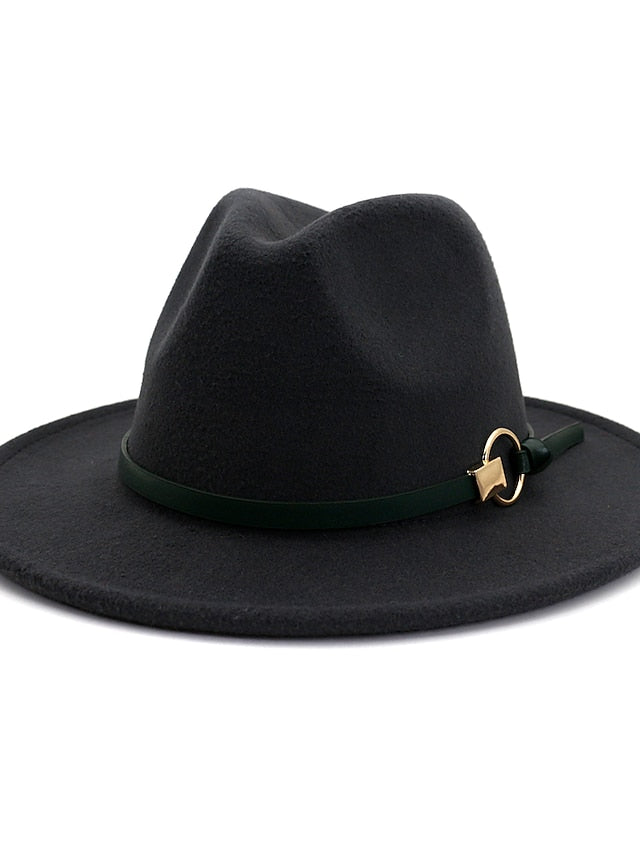 Men's Fedora Hat Brim Hat Black Yellow Party Solid Colored