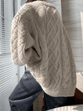 Ifomat Oversized Cable Knit Sweater