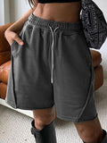 Ifomat Patchwork Design Stretchy Loose Shorts