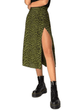 Ifomat Printed Split Midi Skirt