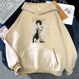 Harajuku Hoodies Women/Men Bungou Stray Dogs Dazai 2021 Spring Aesthetic Kangaroo Pocket Casual Oversized Sweatshirt Unisex Cool