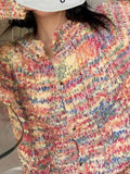 Ifomat Rainbow Front Button Cardigan