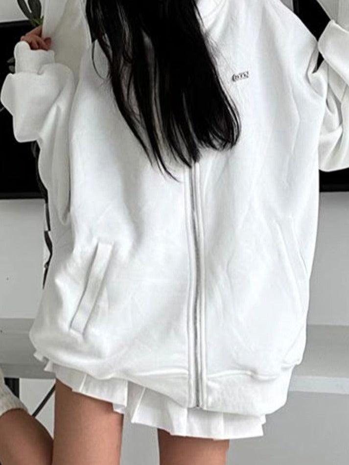 Ifomat Solid Color Lovely Rabbit Styling Oversized Hoodie