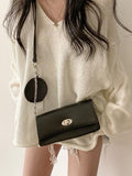 Ifomat V Neck Rolled Hem Loose Sweater