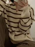 Ifomat Vintage Striped Pullover Sweater