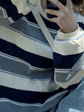 Ifomat Vintage Striped Pullover Sweatshirt
